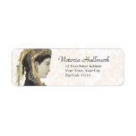 Pretty Victorian Lady in Profile Damask Back Return Address Label
