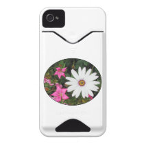 Pretty White and pink flowers. Oval.