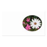 Pretty White and pink flowers. Oval. Custom business cards