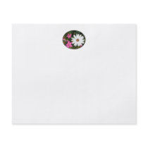 Pretty White and pink flowers. Oval. Flyers