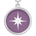 Pretty White & Blue Star Customizable Purple Necklaces
