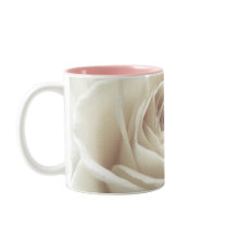 pretty white rose mug