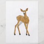 pretty white-tailed baby deer standing full color flyer