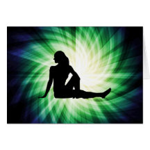 Pretty Woman Silhouette Greeting Cards