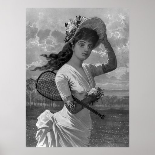 Pretty Woman With Tennis Racket, 1887 Posters