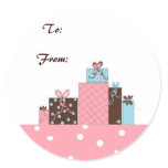 Pretty Wrapped Packages in Pink, Blue and Brown stickers