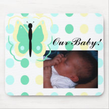 Pretty Yellow And Green Butterfly Mousepad