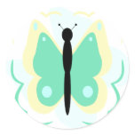 Pretty Yellow And Green Butterfly Sticker