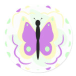 Pretty Yellow And Purple Butterfly Sticker