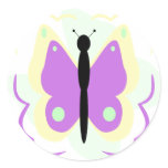 Pretty Yellow And Purple Butterfly Sticker