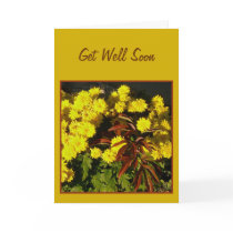 Pretty Yellow Flowers Get Well Soon Template Card cards