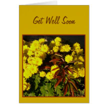 Pretty Yellow Flowers Get Well Soon Template Card