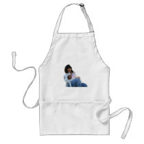 Pretty young brunette mum breastfeeding her baby aprons