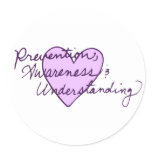 Prevention Awareness Understanding Round Stickers