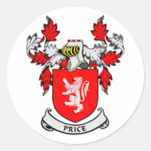 PRICE Coat of Arms Round Sticker
