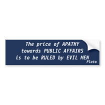Price of Apathy (Plato) Bumper Stickers