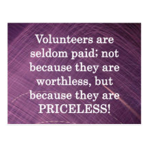 Priceless Volunteers Postcard