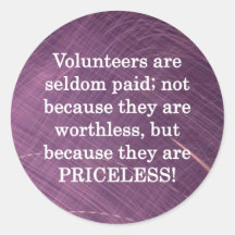 Priceless Volunteers Stickers