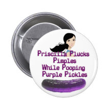 Pricilla Tongue Twister Pinback Buttons