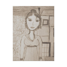 Pride and Prejudice sepia Canvas Prints