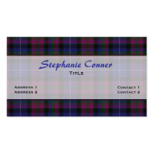 Pride of Scotland Tartan Plaid Custom Business Card Template