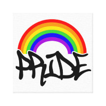 Pride with Rainbow Stretched Canvas Print