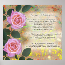 Prière de St Francis d'Assisi Poster