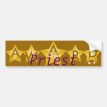 Priest Five Gold Stars Award Bumper Sticker