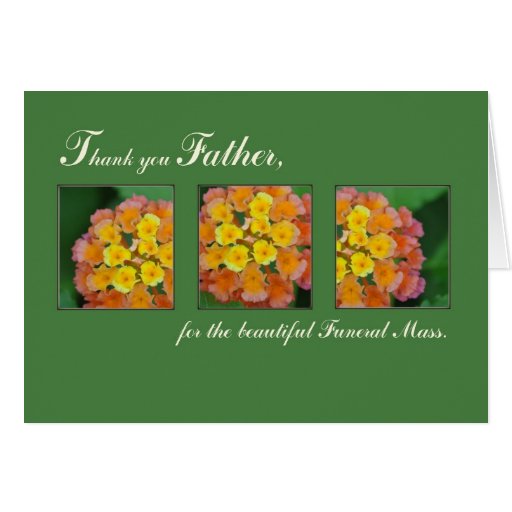 Priest Thank You Father, Memorial Funeral Mass Greeting Card Zazzle