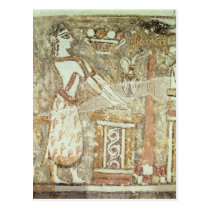 Priestess at an altar, detail from a postcards