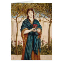 Priestess Offering Poppies - Note Card