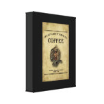 Prim Coffee Print, Old Coffee Sign Wrapped Canvas Gallery Wrap Canvas