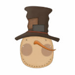 prim snowman head with hat photo cutout