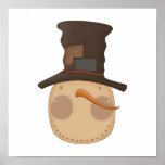 prim snowman head with hat print