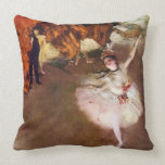 Prima Ballerina and Dancer w Bouquet Flowers Degas Throw Pillows