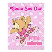 Prima Ballerina Bear Dance Recital Custom Invitations