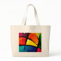 Primary Abstract Groovy Art Canvas Bag