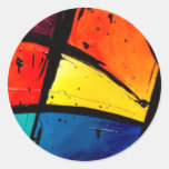 Primary Abstract Groovy Art Sticker