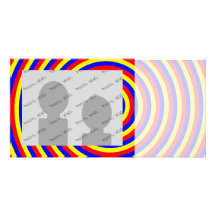 Primary Colours. Bright and Colourful Spiral. Personalized Photo Card