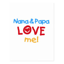 Primary Colours Nana and Papa Love Me Postcards