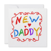 Primary Colours New Daddy Gifts Custom Announcements