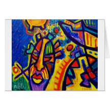 Primative Mask Greeting Cards