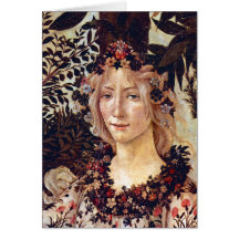 Primavera, detail Flora, Botticelli c. 1482 Card