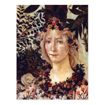 Primavera, detail Flora, Botticelli c. 1482 Post Card