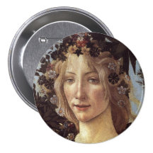 Primavera (detail - Flora, Goddess of Spring) Pinback Button