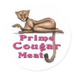 Prime Cougar Meat Round Stickers