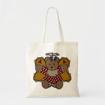 Primitive Angel Bear Tote Canvas Bag