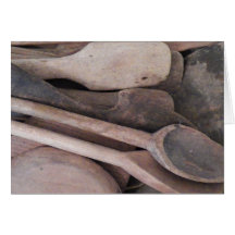 Primitive Antique Spoons & Spatulas Card
