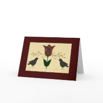Primitive Art Birthday Card