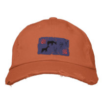 Primitive Bow Hunting Scene Embroidered Baseball Caps